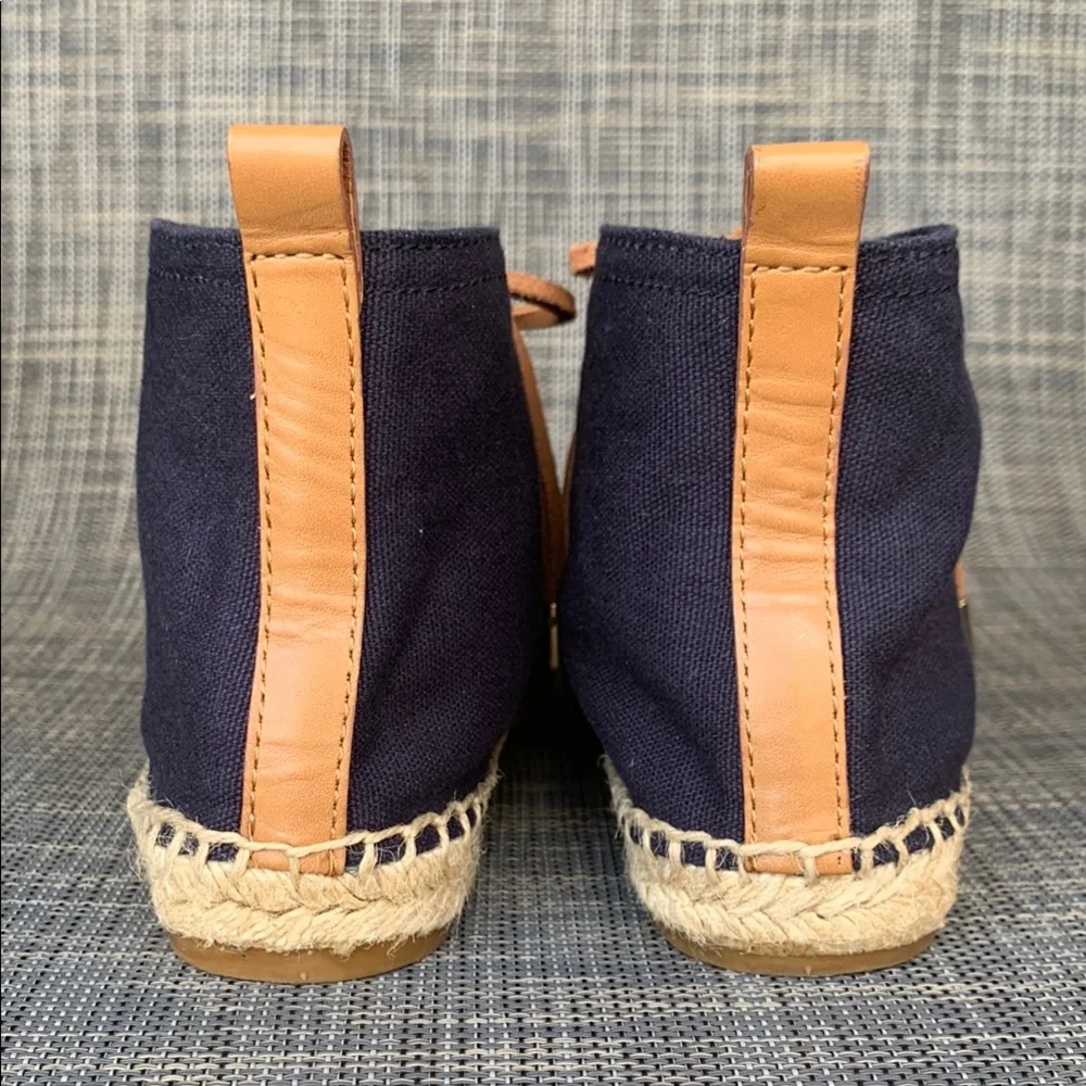 Tory Burch Navy Canvas Espadrille Bootie Sneakers Women’s Size 7.5